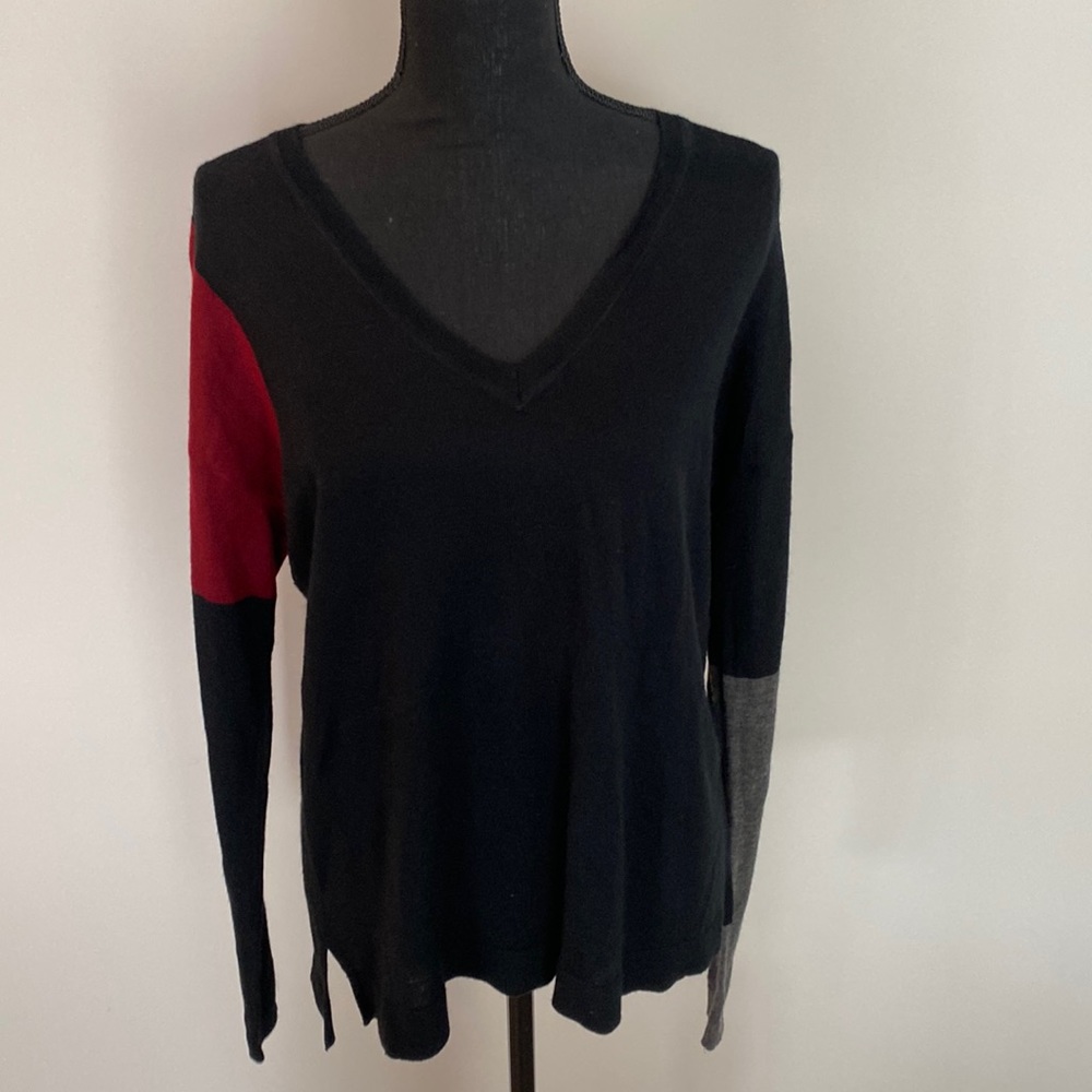 Lane Bryant Colorblock V-Neck Merino Sweater